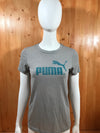 PUMA Graphic Print Adult T-Shirt Tee Shirt M MD Medium Gray Blue Shirt