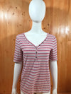 A.N.A ANA Adult T-Shirt Tee Shirt M MD Medium Pink Striped Shirt