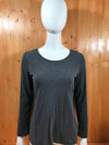 A.N.A ANA Adult Women Long Sleeve T-Shirt Tee Shirt M MD Medium Gray Top