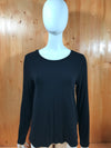 WORTHINGTON Adult Women Long Sleeve T-Shirt Tee Shirt M MD Medium Black Top