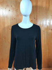 WORTHINGTON Adult Women Long Sleeve T-Shirt Tee Shirt M MD Medium Black Top