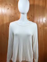 WORTHINGTON Adult Women Long Sleeve T-Shirt Tee Shirt M MD Medium White Top