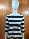 LIZ CLAIBORNE SIMPLY LIZ Adult Women 3/4 Sleeve T-Shirt Tee Shirt M MD Medium White Black Striped Top