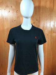 POLO RALPH LARUEN SMALL PONY Adult Women Crew Neck T-Shirt Tee Shirt S SM Small Black Shirt