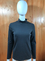 ST. JOHN BAY Adult Women Long Sleeve T-Shirt Tee Shirt M MD Medium Gray Turtleneck Top