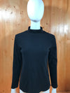 ST. JOHN BAY Adult Women Long Sleeve T-Shirt Tee Shirt M MD Medium Black Turtleneck Top