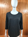 A.N.A ANA Adult Women 3/4 Sleeve Pullover M MD Medium Gray Shirt Top