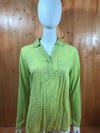 LIZ CLAIBORNE Adult Women Long Sleeve M MD Medium Lime Green Shirt Top