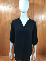 PORT AUTHORITY Adult Women 3/4 Sleeve S SM Small Black Shirt Blouse Top