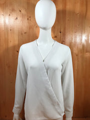 PORT AUTHORITY Adult Women Long Sleeve S SM Small White Shirt Blouse Top