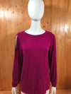 PORT AUTHORITY Adult Women Long Sleeve S SM Small Fuchsia Shirt Blouse Top