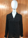 NEW YORK COMPANY Adult Women Long Sleeve S SM Small Black Shirt Blouse Top