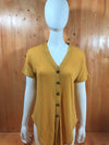 LIZ CLAIBORNE Adult Women M MD Medium Button Shirt Burnt Orange Blouse Top