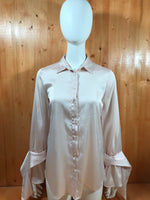 BANANA REPUBLIC DILLON Adult Women S SM Small Long Sleeve Light Pink Button Shirt Blouse Top