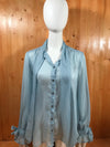 BANANA REPUBLIC Adult Women M MD Medium Long Sleeve Light Blue Button Shirt Blouse Top