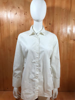 PROJECT RUNWAY Adult Women M MD Medium Long Sleeve White Button Shirt Blouse Top