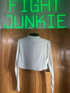 NEW! NIKE Dri FIT XL Extra Large Xtra Large Luxe Training Cropped Adult Women Long Sleeve White Shirt Top