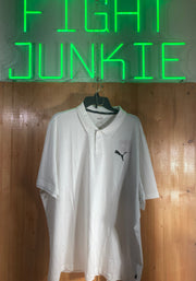 NEW! PUMA ESSENTIALS JERSEY POLO XXL Adult Mens Button Down Short Sleeve White T Shirt Tee Polo