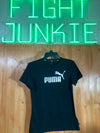 NEW! PUMA ESSENTIALS Large L Lrg Kids Girls Graphic Print Short Sleeve Black T Shirt Tee Shirt