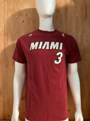 ADIDAS "DUANE WADE" MIAMI HEAT 3 NBA BASKTEBALL Graphic Print The Go To Tee Adult L Large Lrg Red 2012 T-Shirt Tee Shirt