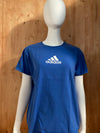 ADIDAS Graphic Print Adult L Large Lrg Blue 2009 T-Shirt Tee Shirt