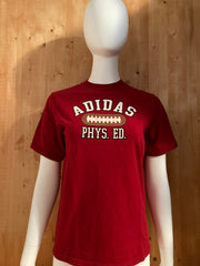 ADIDAS "PHYS ED" Graphic Print Kids Youth Unisex L Large Lrg Red 2005 T-Shirt Tee Shirt