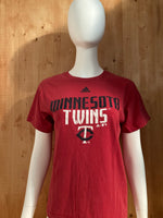 ADIDAS "MINNESOTA TWINS" MLB Graphic Print Kids Youth Unisex L Large Lrg Red T-Shirt Tee Shirt