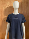 ADIDAS Graphic Print Adult T-Shirt Tee Shirt XL Xtra Extra Large Denim Blue Shirt