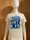 ADIDAS "POINTS DONT LIE" Graphic Print Kids Youth Unisex T Shirt Tee Shirt L Lrg Large White Shirt