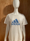 ADIDAS Graphic Print Adult T-Shirt Tee Shirt M MD Medium White Shirt