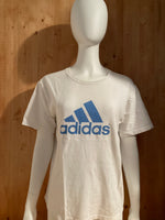 ADIDAS Graphic Print Adult T-Shirt Tee Shirt M MD Medium White Shirt