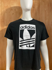 ADIDAS "TREFOIL" Graphic Print Adult T-Shirt Tee Shirt XL Xtra Extra Large Black Shirt