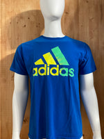 ADIDAS Graphic Print The Go To Tee Adult T-Shirt Tee Shirt L Large Lrg Blue Shirt