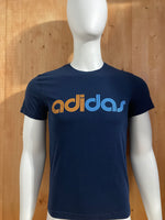 ADIDAS CLIMALITE Graphic Print Adult The Ultimate Tee T-Shirt Tee Shirt S Small SM Dark Blue Shirt