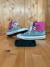 CONVERSE CHUCK TAYLOR ALL STAR Women's Size 8 High Top Shoes Sneakers Gray & Pink 136630F