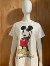 DISNEY "BE LOYAL BE TRUE BE MICKEY" DISNEY STORE Graphic Print Adult T-Shirt Tee Shirt XL Xtra Extra Large White Shirt