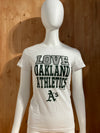 MLB "LOVE OAKLAND ATHLETICS" Graphic Print Girls T-Shirt Tee Shirt XL Xtra Extra Large White Sheer Shirt