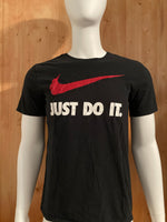 NIKE "JUST DO IT" Graphic Print The Nike Tee Adult M Medium MD Black T-Shirt Tee Shirt