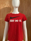 NIKE JUST DO IT SLIM FIT Graphic Print Adult M Medium MD Red T-Shirt Tee Shirt