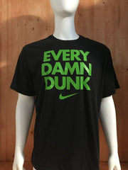 NIKE "EVERY DAMN DUNK" DRI FIT Graphic Print Adult 2XL XXL Black T-Shirt Tee Shirt