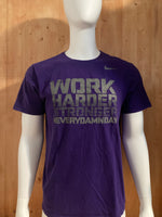 NIKE "WORK HARDER STRONGER" #EVERYDAMNDAY ATHLETIC CUT Graphic Print The Nike Tee Adult XL Extra Xtra Large Purple T-Shirt Tee Shirt