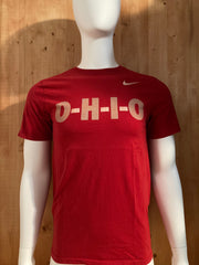 NIKE "OHIO STATE" STANDARD FIT Graphic Print Adult S Small SM Red T-Shirt Tee Shirt