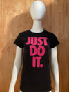 NIKE "JUST DO IT" SLIM FIT Graphic Print Adult L Large Lrg Black T-Shirt Tee Shirt