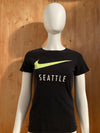 NIKE "SEATTLE" SLIM FIT Graphic Print Adult T-Shirt Tee Shirt S SM Small Black Shirt