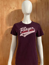 NIKE "PLAYER NUMBER ONE" SLIM FIT Graphic Print Adult T-Shirt Tee Shirt L Large Lrg Plum Purple Shirt