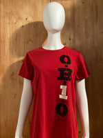 NIKE "OHIO" OHIO STATE BUCKEYES SLIM FIT Graphic Print Adult T-Shirt Tee Shirt XXL 2XL Red Shirt