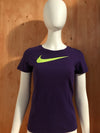 NIKE "SWOOSH" SLIM FIT Graphic Print Adult T-Shirt Tee Shirt S SM Small Purple Shirt