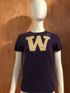 NIKE "UNIVERSITY OF WASHINGTON" ATHLETIC CUT Graphic Print Adult T-Shirt Tee Shirt S SM Small Purple  Shirt