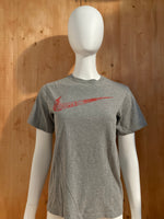 NIKE "SWOOSH" Graphic Print Kids Youth Unisex T-Shirt Tee Shirt L Lrg Large Gray Shirt