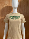 NIKE "NATURALLY GIFTED" Graphic Print Kids Youth Unisex T-Shirt Tee Shirt M MD Medium Tan Shirt